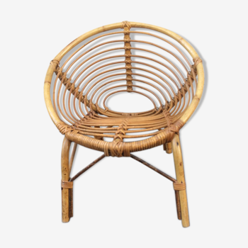Rattan basket child chair, 1960s