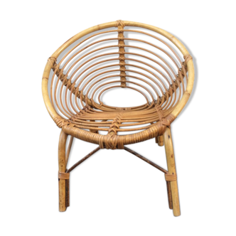Rattan basket child chair, 1960s