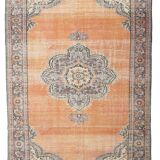 Green & Orange Turkish Vintage Rug, 182x286Cm