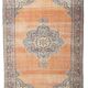 Green & Orange Turkish Vintage Rug, 182x286Cm