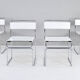 Set of Four Modern Italian White Leather Libellula Chairs by Giovanni Carini 70s