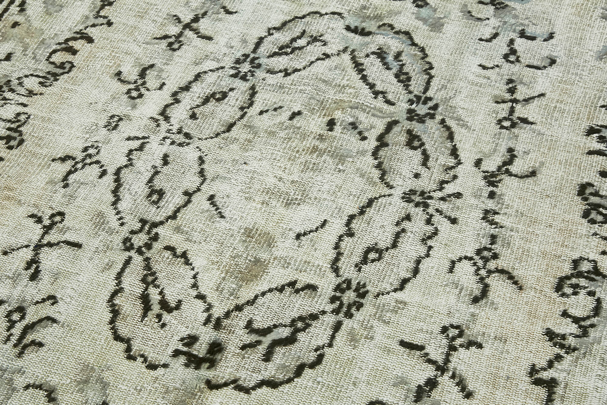 Handmade Distressed Oriental 1980s 184 cm x 283 cm Grey Rug