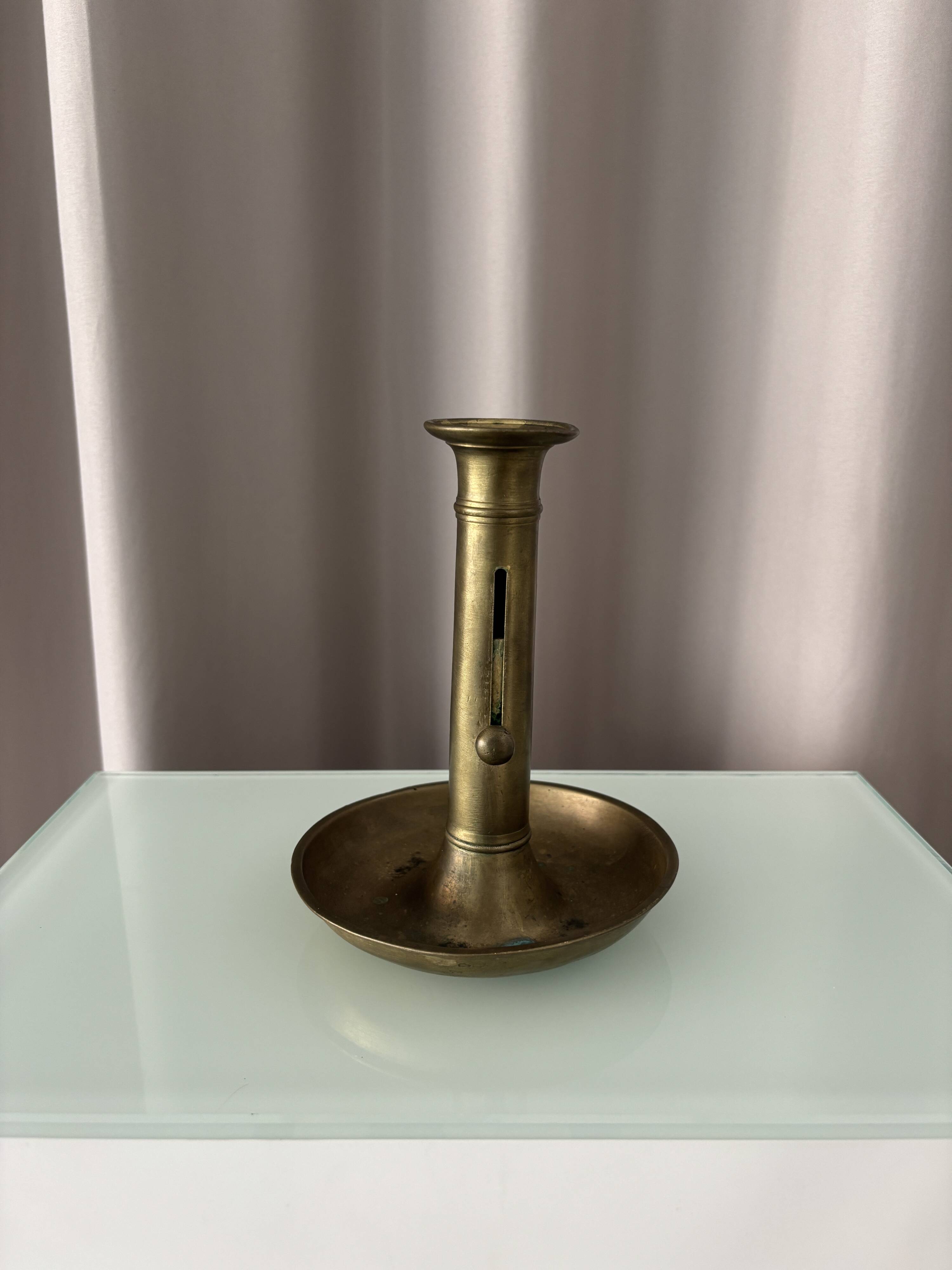 Vintage Adjustable Brass Chamber Candlestick