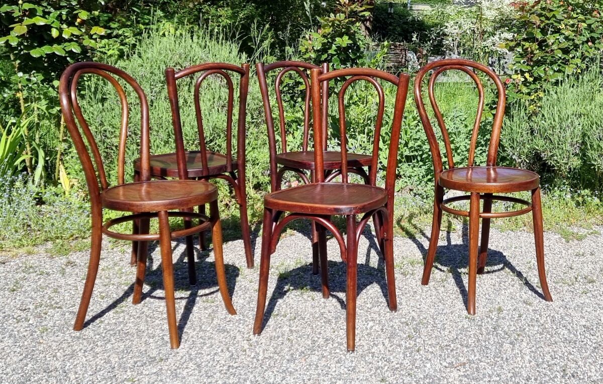 5 bistro chairs N°18 and 56 20/30s
