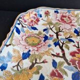 Square ceramic dish from Gien, Peonies model