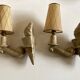 Pair of Arlus torchlight wall light in art deco plaster 1950