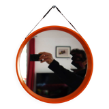 Vintage orange plastic round mirror 60/70