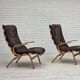 Années 1970, design danois par Farstrup, ensemble de 2 fauteuils, mobilier en cuir.