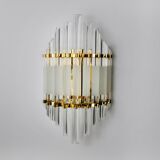 Venini wall lamp, murano triedri glass, italy, 1970