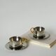 Duo of double-walled stainless steel espresso cups Made in Italy, Design 1970
