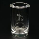 Orrefors engraved crystal bud vase, Sweden, 1950s-1960s