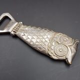 Decapsulateur chouette en métal argenté longueur 14 cm