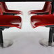 Osvaldo Borsani contemporary table and 4 build in chairs for Tecno, 1970s