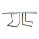 Pair of Midcentury Cantilevered Glass & Chrome Coffee Tables GEBRA, 1980s
