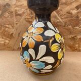 Antique glazed terracotta vase flower decor made in italy vintage