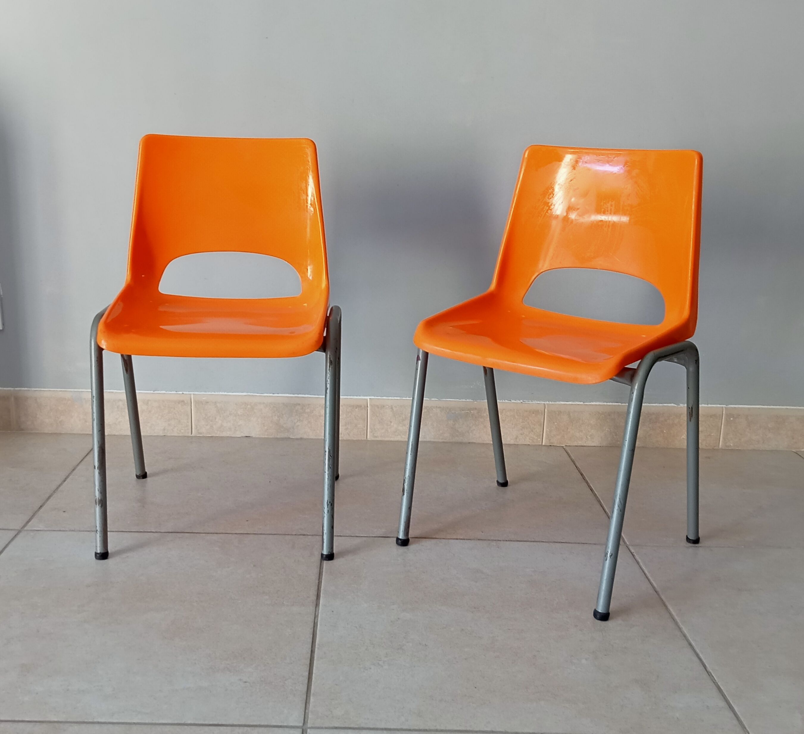 Pair of 70s kindergarten chairs