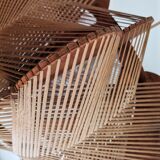 Vintage 1960s wooden hanging lamp