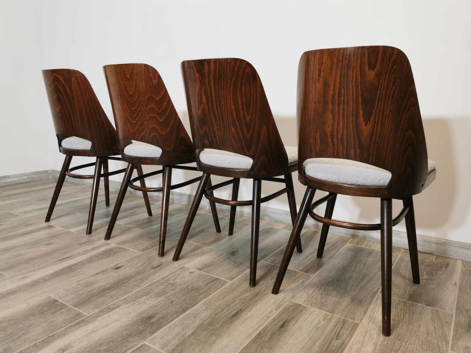 Dining Chairs by Radomir Hoffman for Ton, 1950s, Set of 4