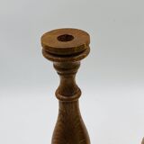 Pair of wooden candle holders