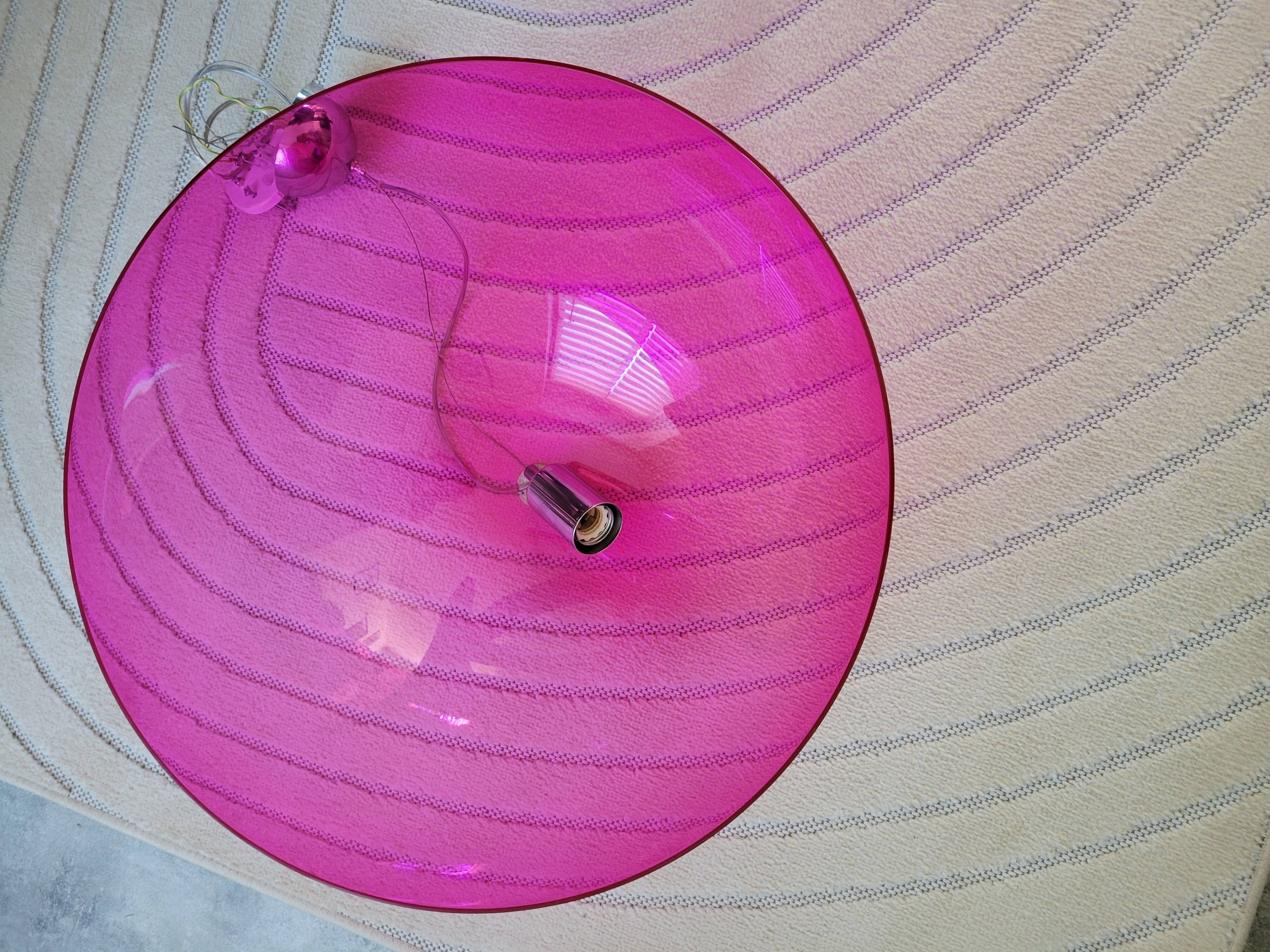 Rare "bubbles" suspension light by Martinelli Luce - 55 cm - rose