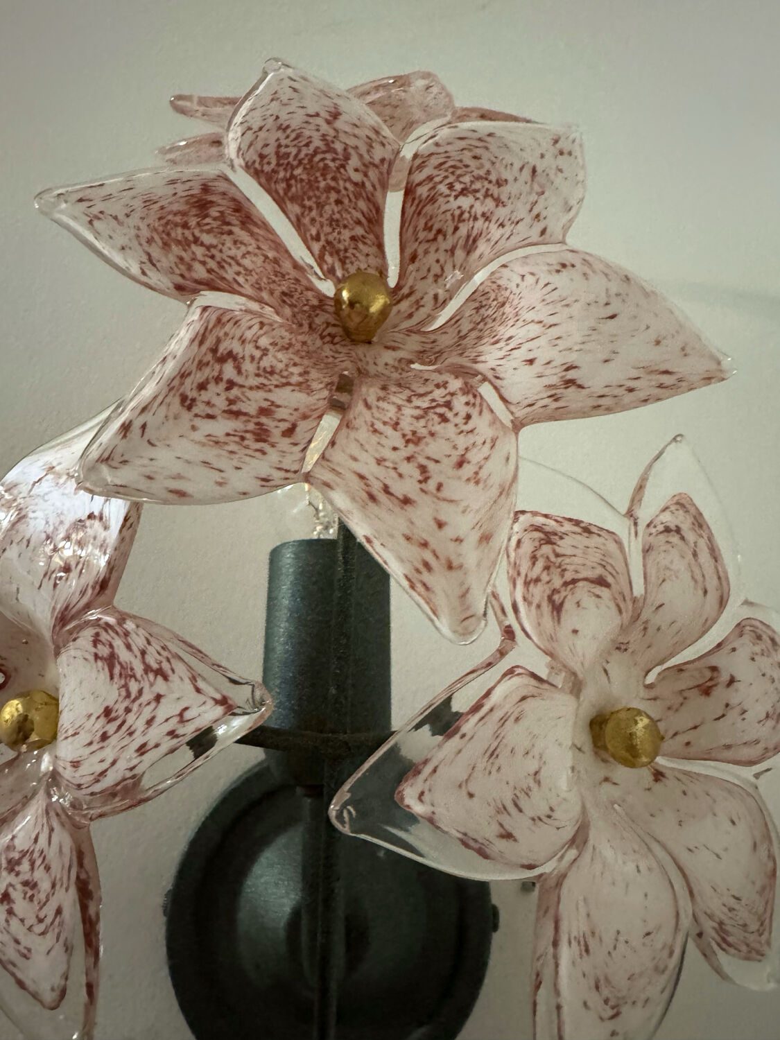 Murano floral wall lights from the 1970s