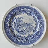 Assiette murale en céramique bleue signée Royal Swan, Angleterre, 1950