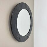 Miroir mural vintage en cuir à motifs, années 1950