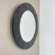Vintage wall mirror in leather with pattern, 1950s