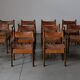 Large set of safari dining chairs - Germany 1960s