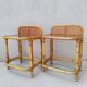 Paire de chevets vintage rotin et verre