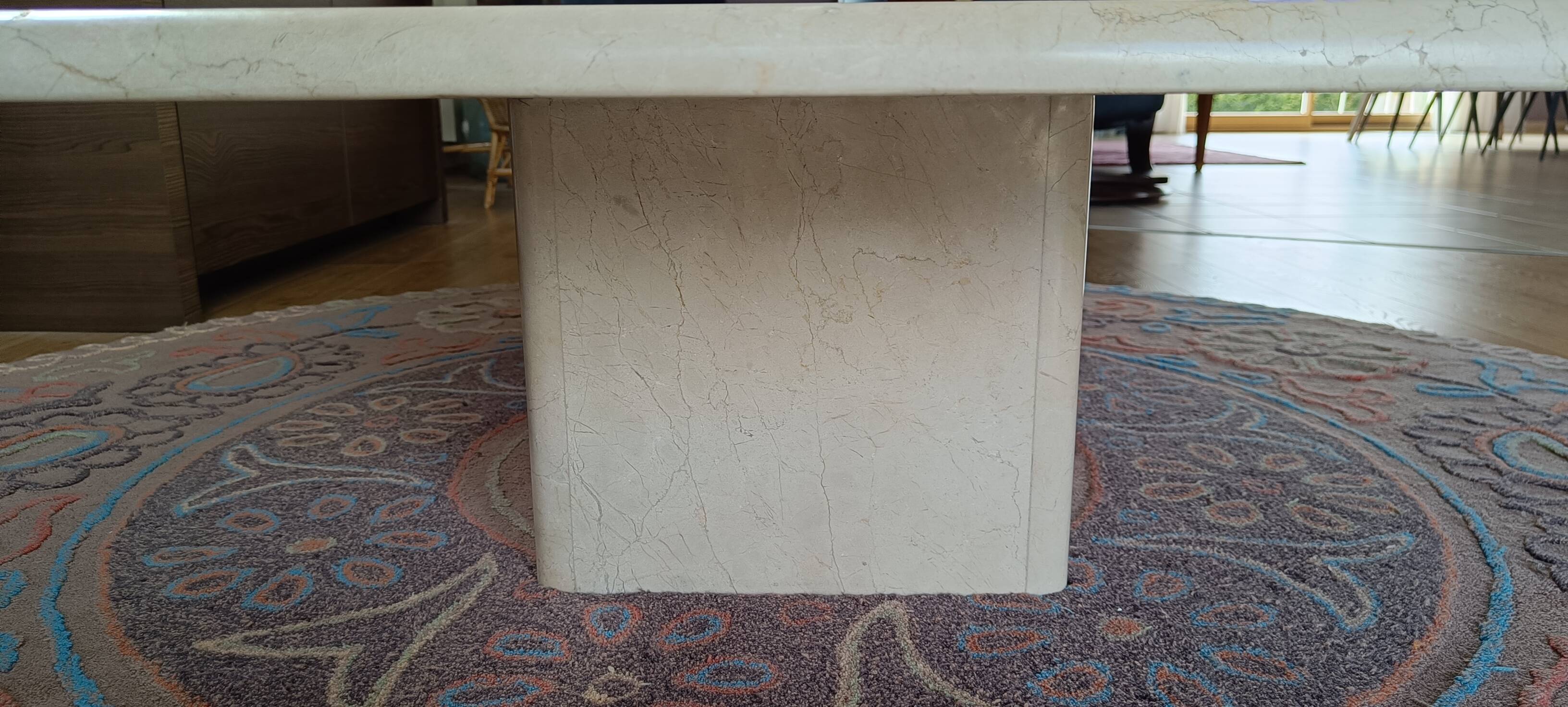Travertine coffee table