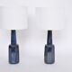 Paire de lampes de table en grès bleu Mid-Century Modern modèle 1033 par Soholm