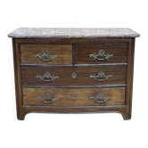 Regency commode in amaranth with an 18th-century marble top.