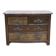 Regency commode in amaranth with an 18th-century marble top.
