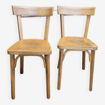 Paire de chaises de bistrot signé Baumann 1950