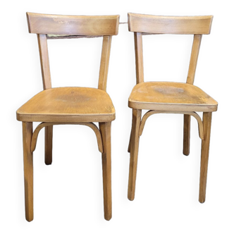 Pair of bistro chairs signed Baumann 1950