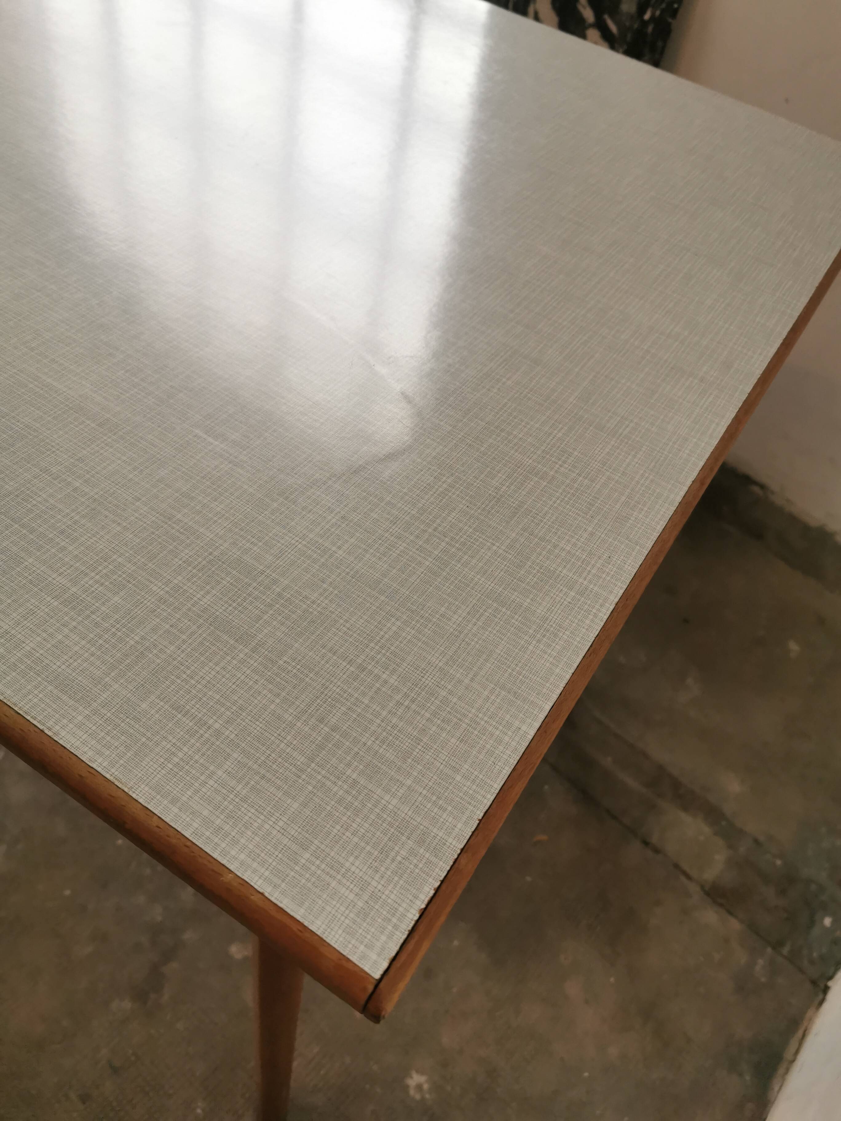 Square dining table, wood and formica, 1960s