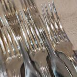 12 silver plated table forks by Christofle Vendome