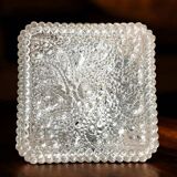 Square glass flush mount lamp for low ceilings