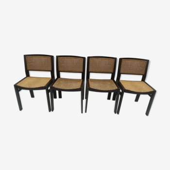 Suite of 4 baumann vintage 1970 cannage chairs