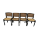 Suite de 4 chaises en cannage Baumann vintage 1970