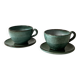 Handmade and signed glazed ceramic coffee cups, circa 1950.