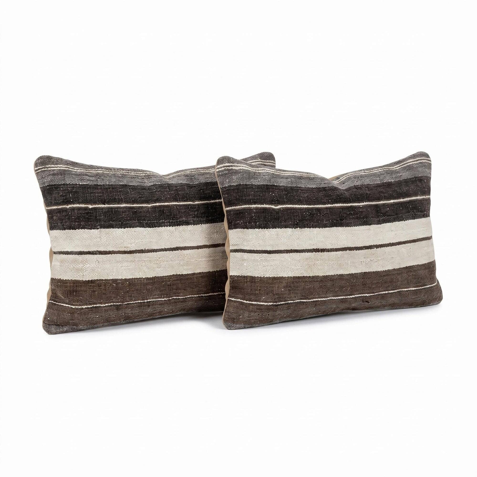 Set of 2 vintage kilim cushion covers 41x61 cm