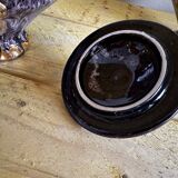 Sucrier en céramique Vallauris bordeaux et dorée par Marius Giuge