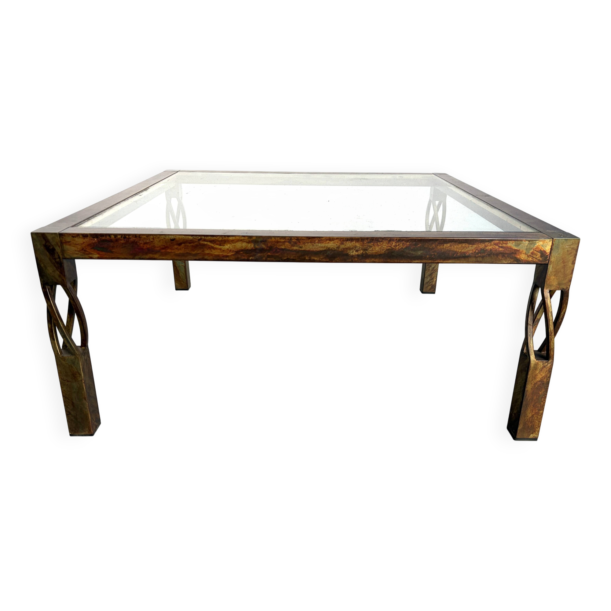 Vintage steel coffee table, 1980s