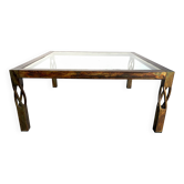 Table basse en acier vintage, années 1980