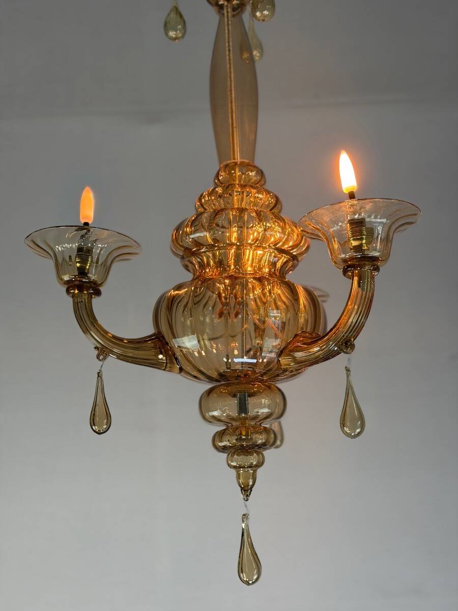 Venetian lantern in gilded Murano glass, circa 1900