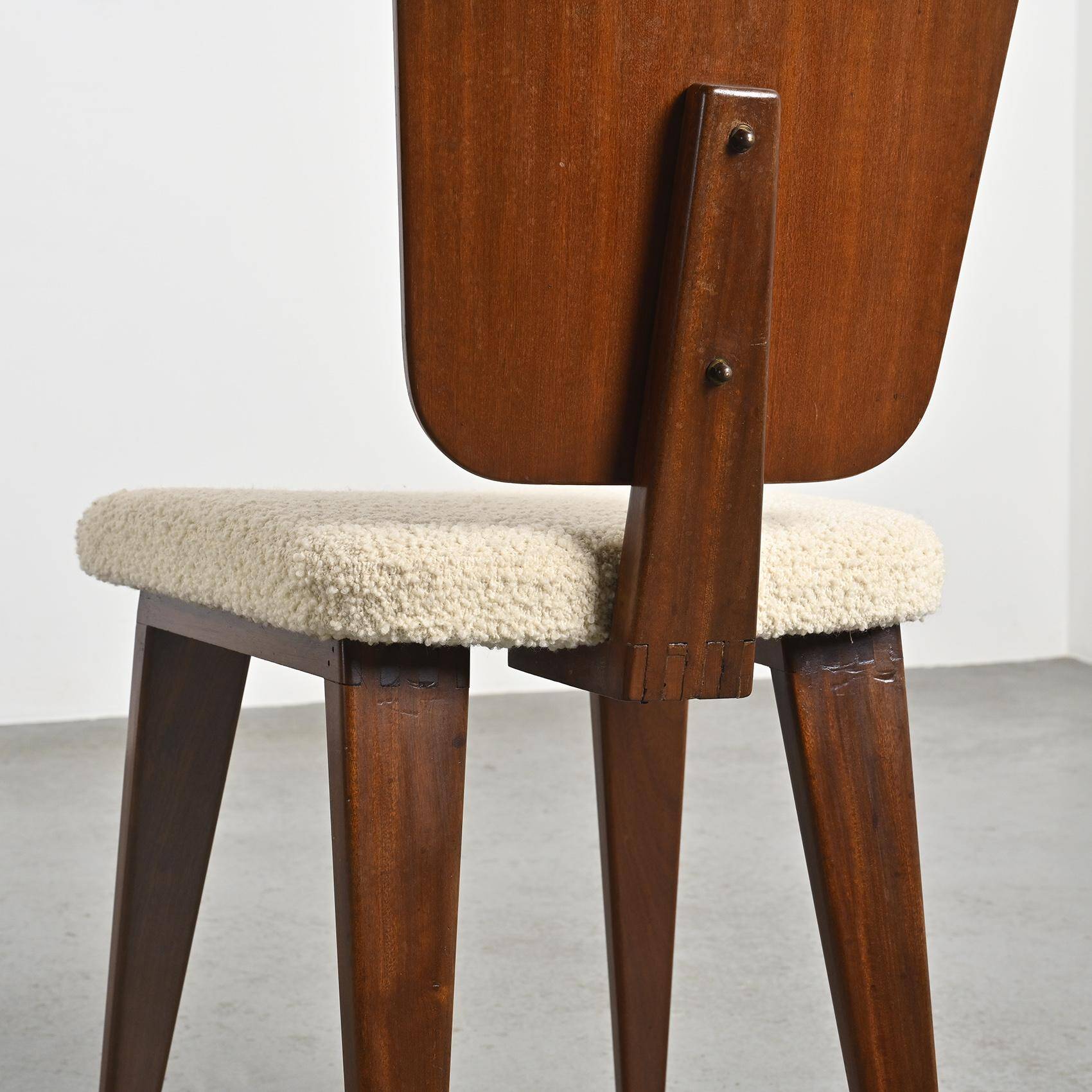 Bouclette fabric chair by André Sornay, circa 1955