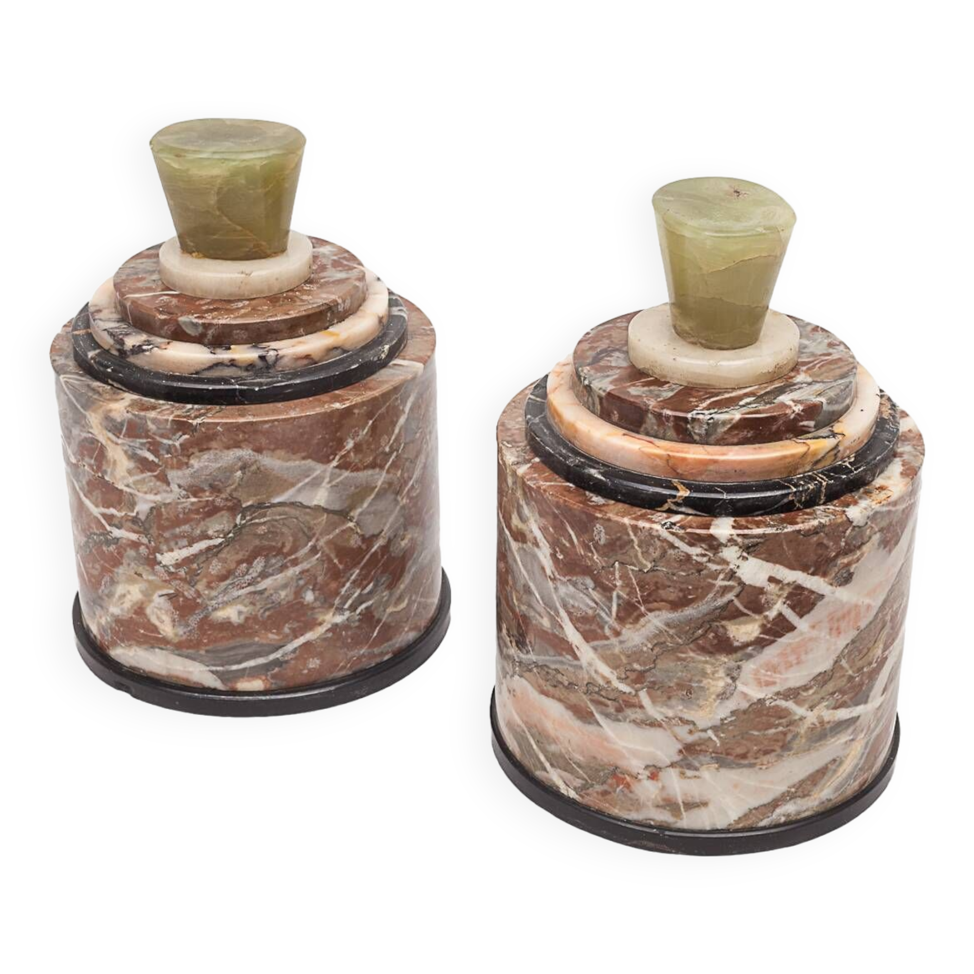 Pair of vintage marble candy dishes