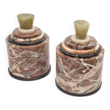 Pair of vintage marble candy boxes
